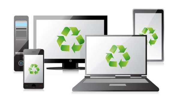 Gadgets con símbolo de reciclaje en